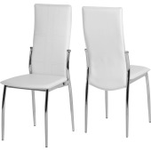 Berkley Dining Chair (X2 Per Box) White Pvc/Chrome